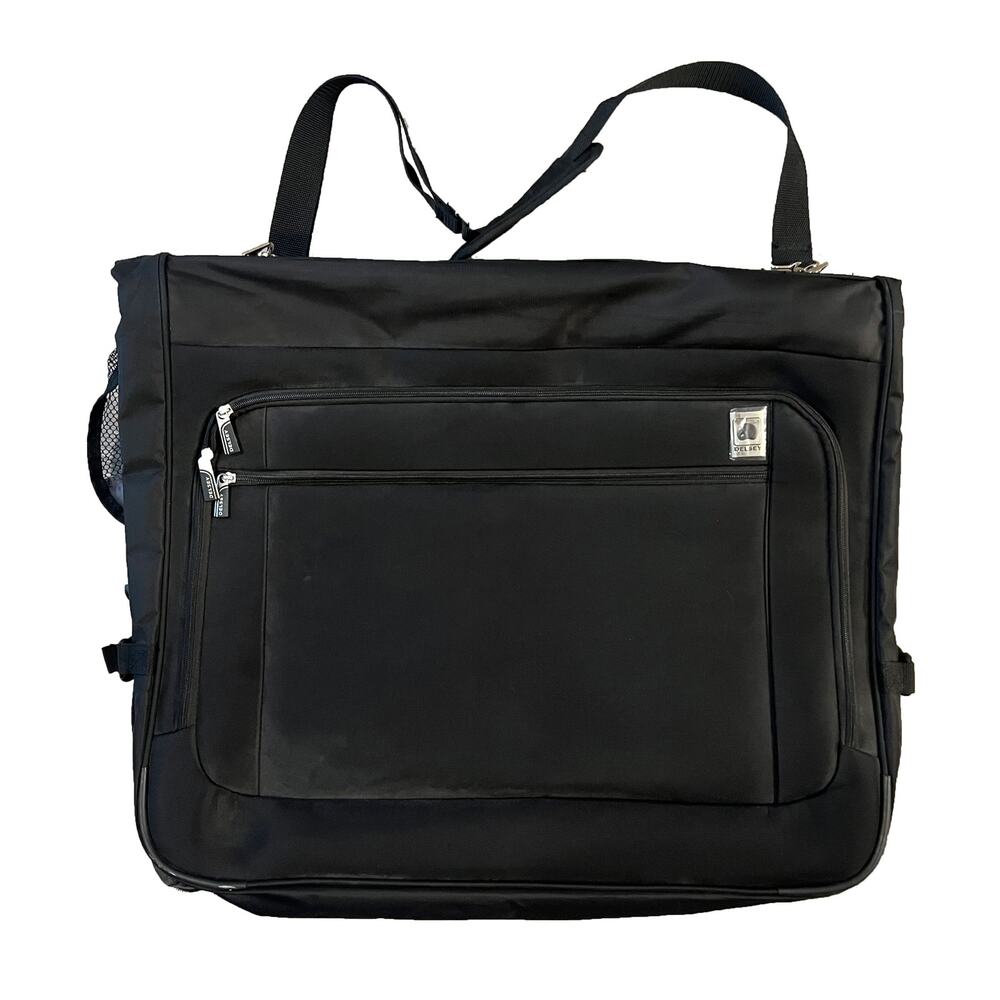 Delsey Folding Travel Garment Bag Black Suit Dress Cover Carry On Organizer